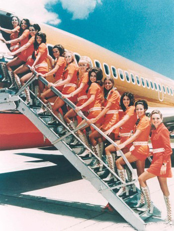 20世纪70年代美国西南航空公司的空姐。