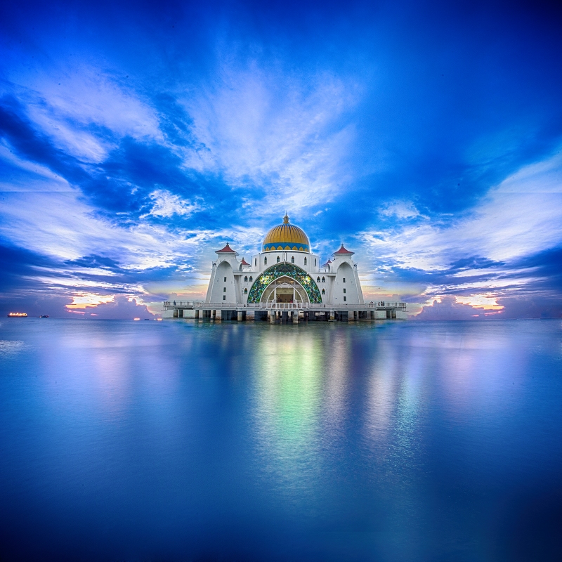 区特戈-海上清真寺-摄于马六甲海峡清真寺马六甲海峡清真寺