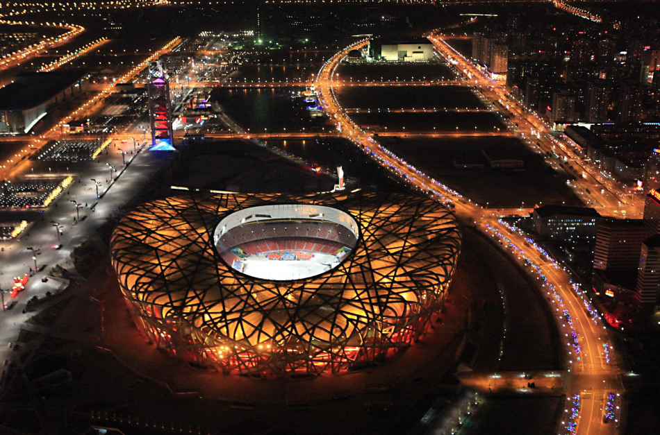 北京奥体中心航拍图片